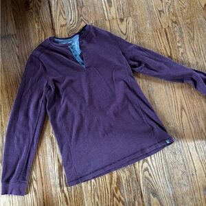 Eddie Bauer Burgundy Henley Shirt